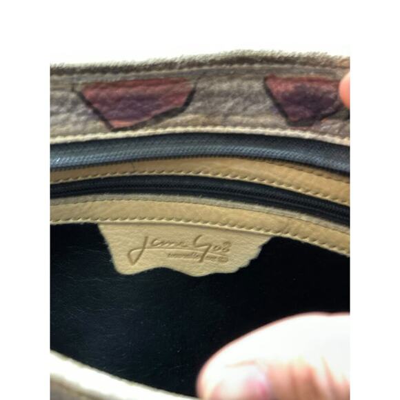 JANE YOO Women's Multicolor Wearable Art Hand Painted Leather Crossbody Bag - Picture 4 of 4